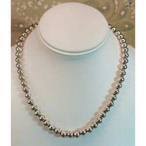 Vintage 1928 Brand Silver Tone Beaded Adjustable Necklace 19"  (read)